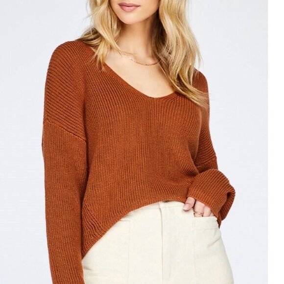 Gentle Fawn Sweaters - NWT Gentle Fawn Tucker Pullover Sweater Toffee V-Neck Long Sleeve Relaxed Medium